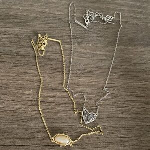 2 Kendra Scott Necklaces - Silver & Gold EUC